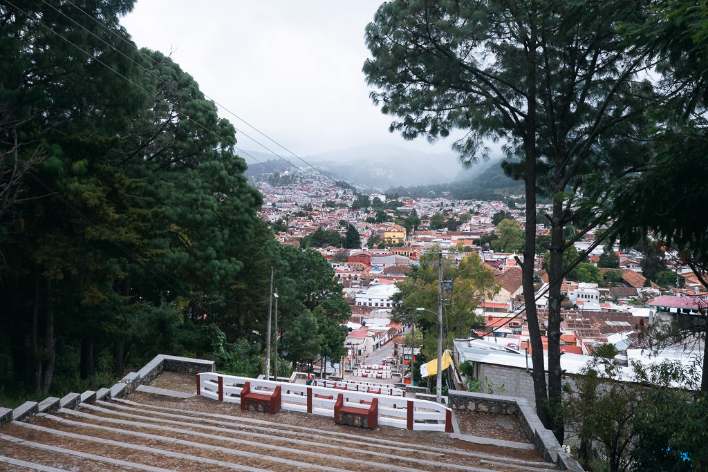 View of houses from a high elevation in San Cristobal.